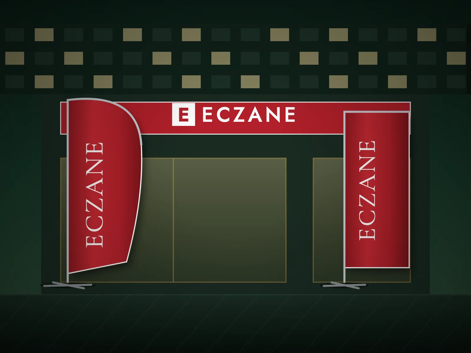 Bayrak ve flama — Eczane önü yelken ve olta bayrak