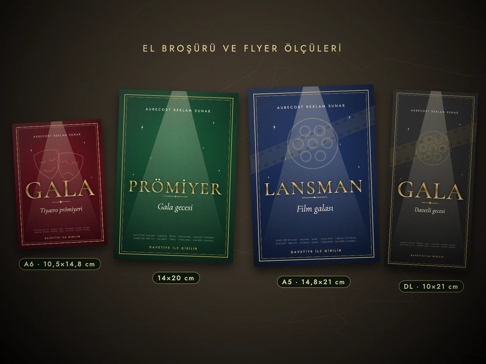 Lansman ve gala — El broşürü ve flyer ölçüleri