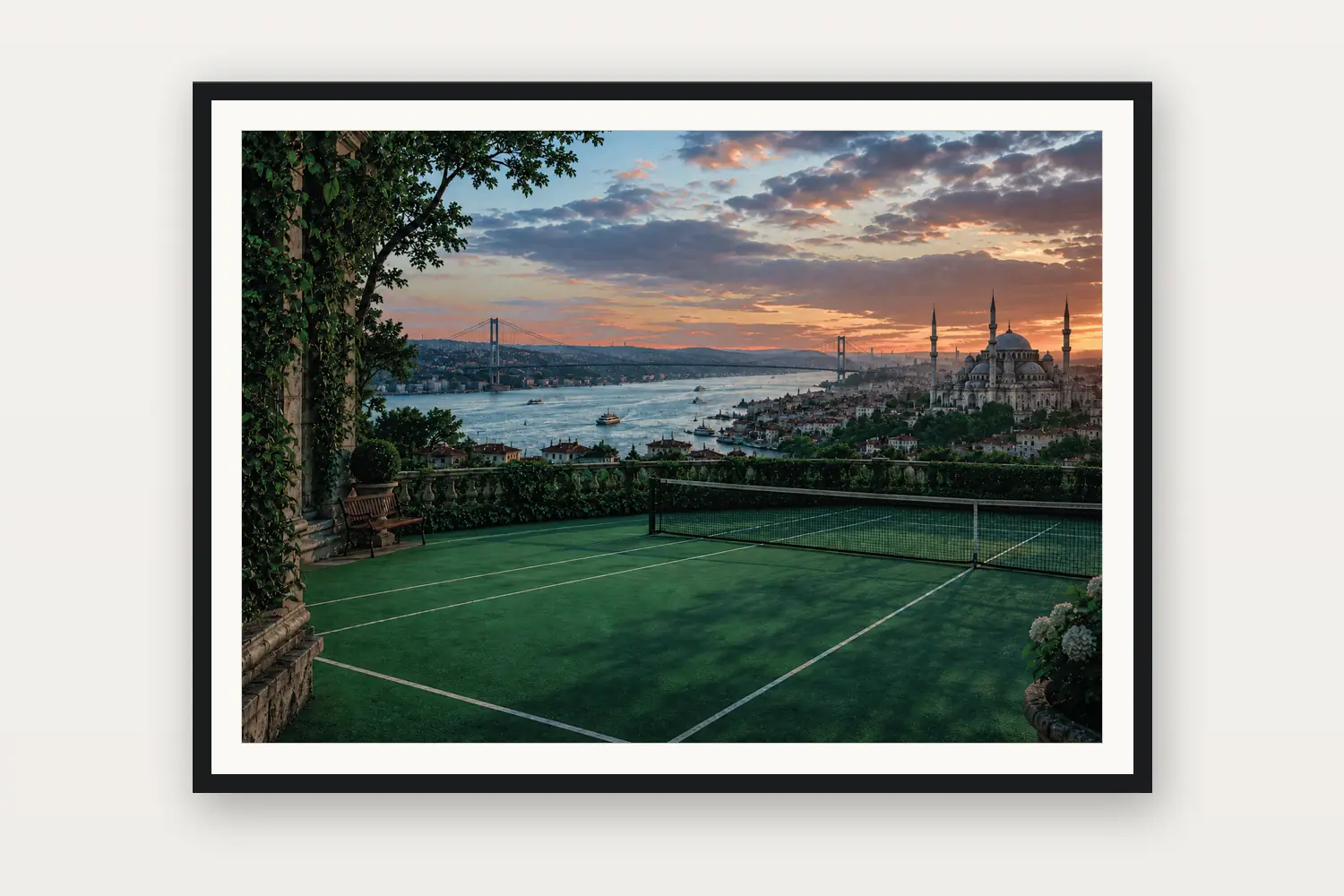 Tablo — Boğaz kortu, çerçeveli